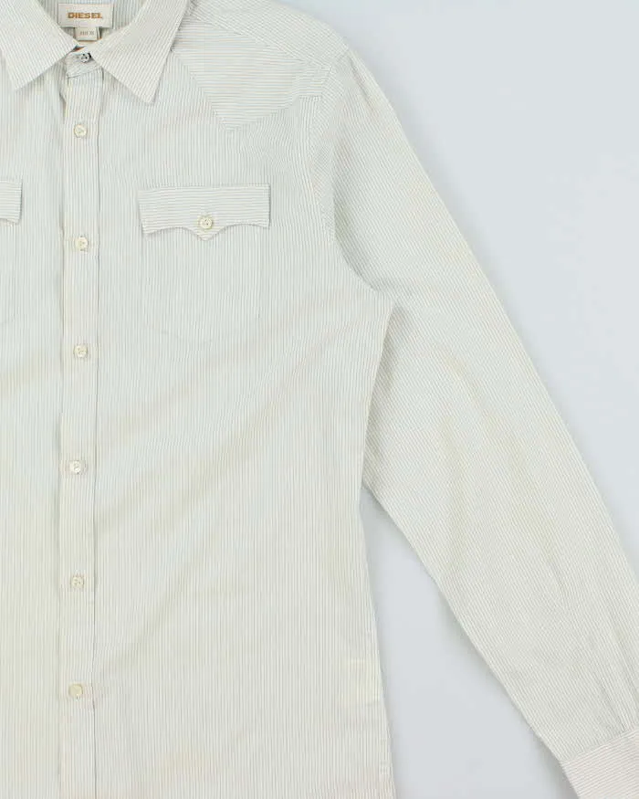 Vintage Y2K 00s Diesel Sage Green Striped Long Sleeve Western Shirt - XL sold by Rokit product image thumbnail 3