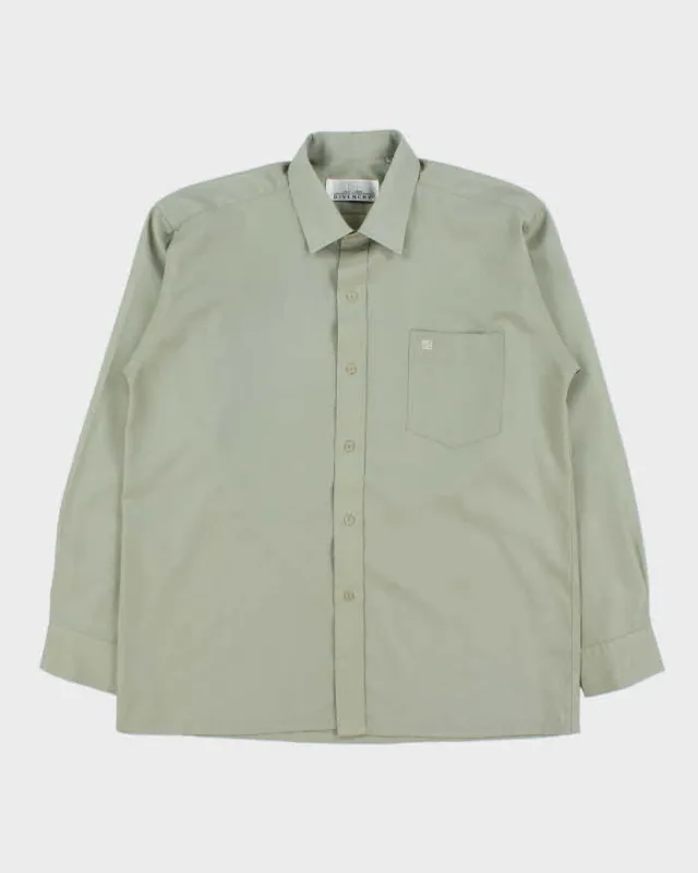 Vintage 1990s Givenchy Gentleman Sage Green Long Sleeve Shirt - M made by Givenchy