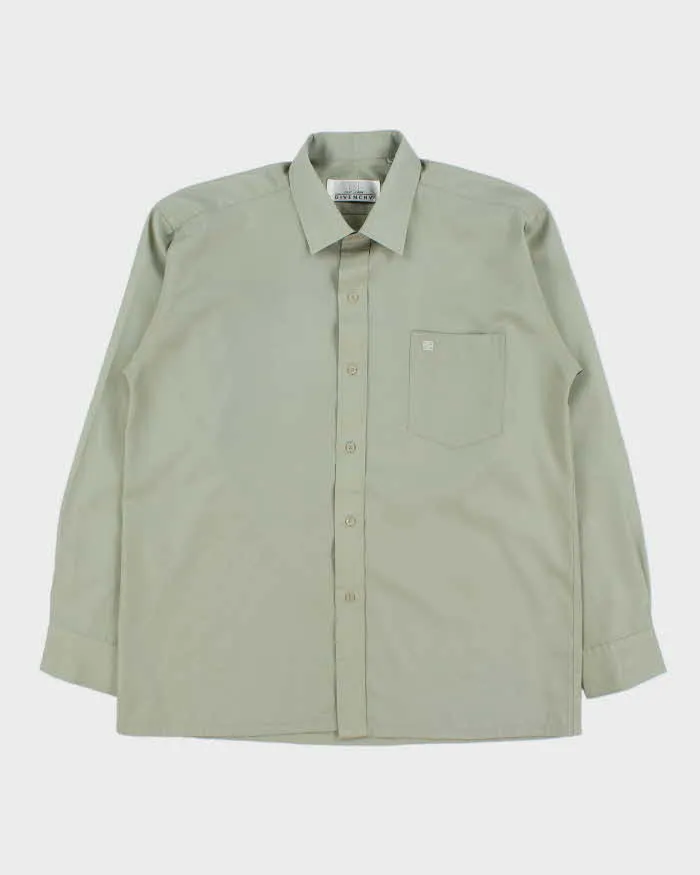 Vintage 1990s Givenchy Gentleman Sage Green Long Sleeve Shirt - M sold by Rokit