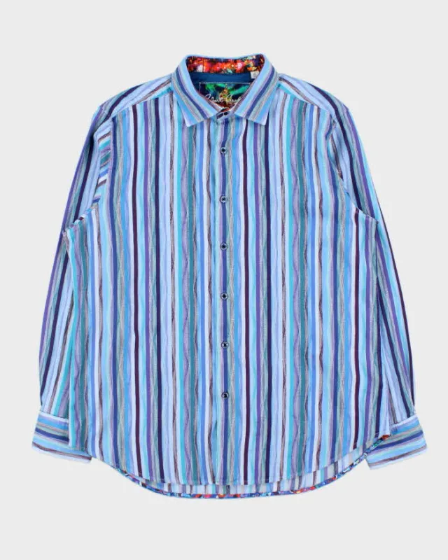 Vintage Y2K 00s Robert Graham Pattern Striped Classic Fit Long Sleeve Shirt - XL made by Rokit