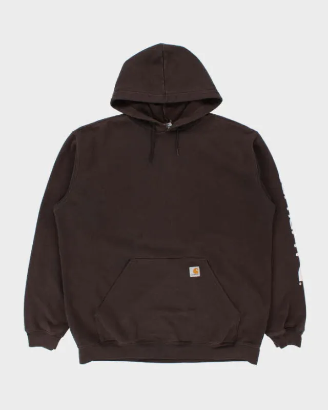 Vintage Carhartt DKB Midweight Sleeve Logo Loose Fit Pullover Hoodie - XL made by Carhartt