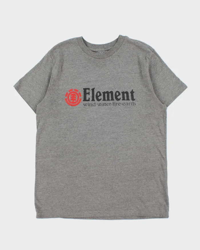 Vintage Element Skateboards Classic Logo Marl Grey Regular Fit Crewneck T-Shirt - L sold by Rokit