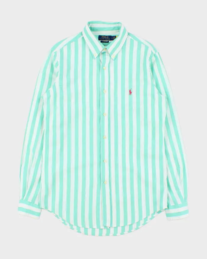 Vintage Polo Ralph Lauren Striped Custom Fit Long Sleeve Summer Shirt - M sold by Rokit