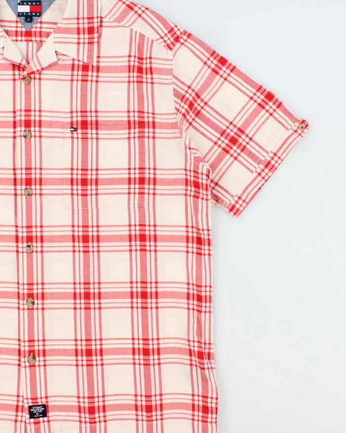 Vintage Y2K 00s Tommy Hilfiger Jeans Plaid Camp Collar Short Sleeve Shirt - L sold by Rokit product image thumbnail 3
