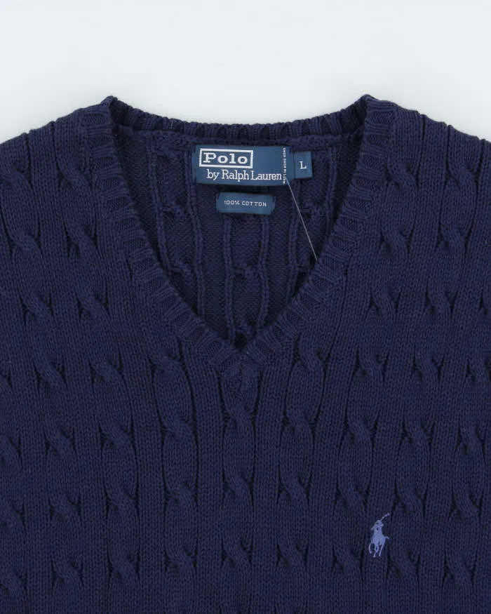 Vintage Y2K 00s Polo Ralph Lauren Cable-Knit V-Neck Sweater Vest - L sold by Rokit product image thumbnail 5