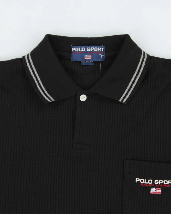 Vintage 1990s Ralph Lauren Polo Sport Ribbed Short Sleeve Pocket Polo Shirt - L sold by Rokit product image thumbnail 5