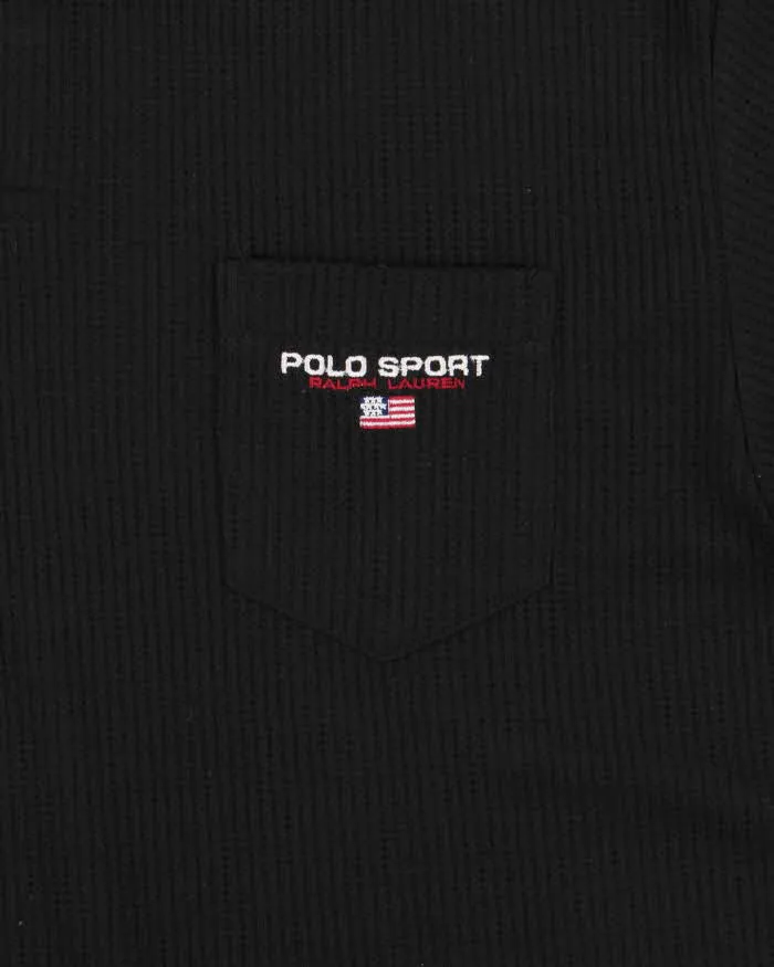 Vintage 1990s Ralph Lauren Polo Sport Ribbed Short Sleeve Pocket Polo Shirt - L sold by Rokit product image thumbnail 4