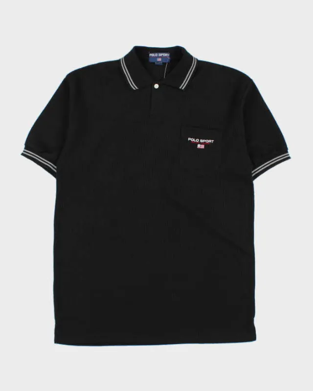Vintage 1990s Ralph Lauren Polo Sport Ribbed Short Sleeve Pocket Polo Shirt - L made by Ralph Lauren