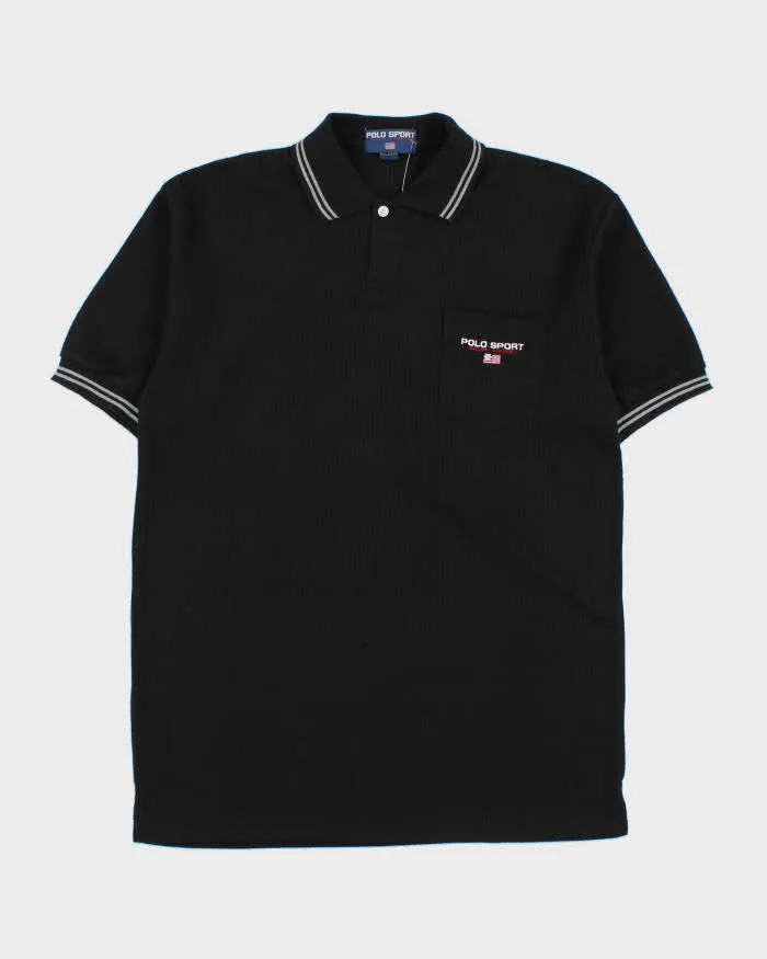 Vintage 1990s Ralph Lauren Polo Sport Ribbed Short Sleeve Pocket Polo Shirt - L sold by Rokit