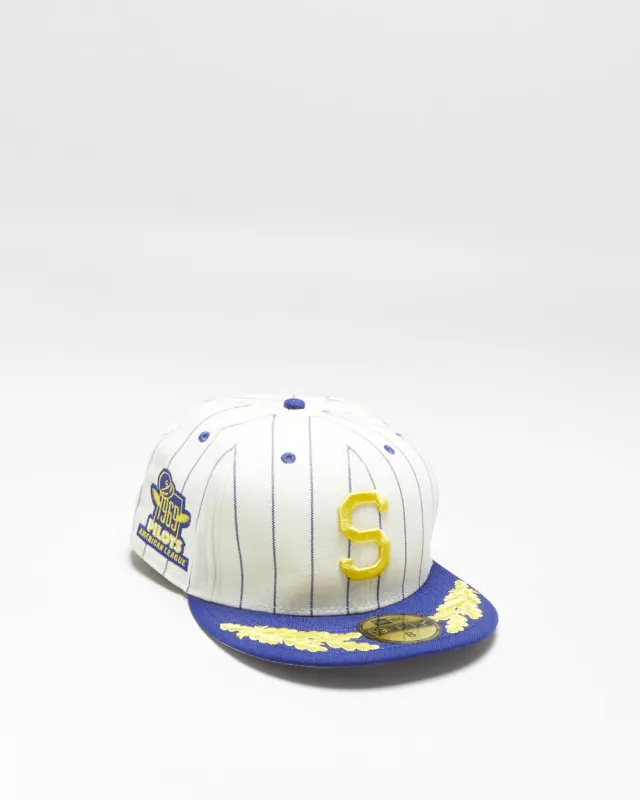 1969 Retro New Era 59Fifty x Cooperstown Collection Seattle Pilots Pin-Stripe MLB Fitted Baseball Cap - 8/63.5cm made by New Era