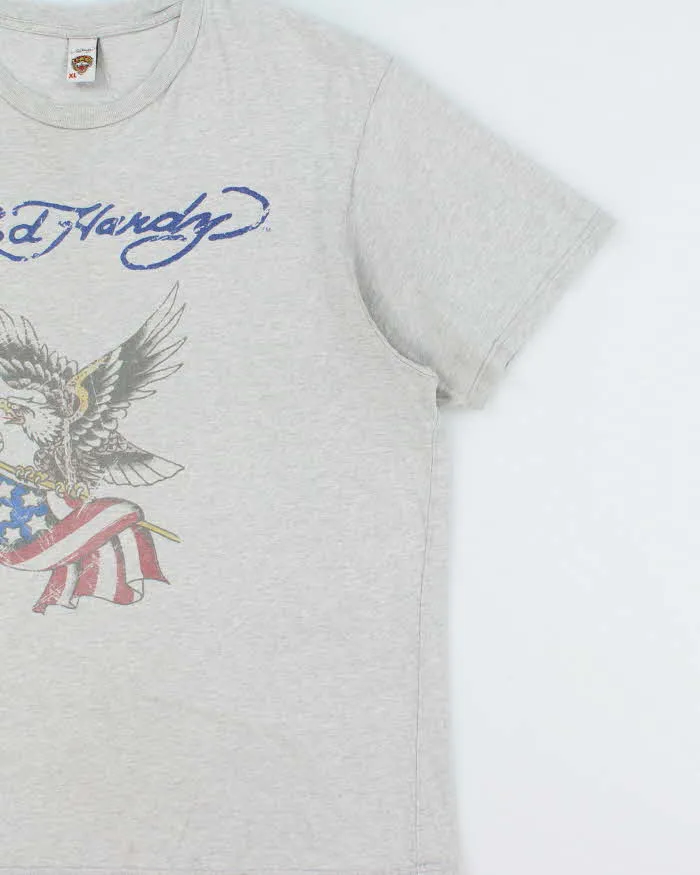 Vintage Y2K 00s Ed Hardy Marl Grey Eagle Crewneck T-Shirt - XL sold by Rokit product image thumbnail 3