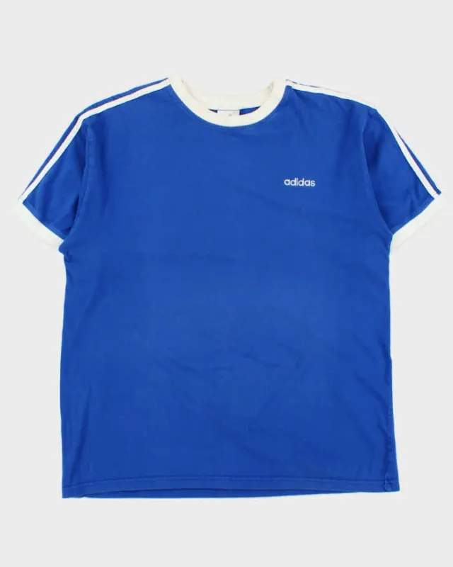 Vintage Y2K 00s Adidas Made In Canada Heavyweight Embroidered 3-Stripe Crewneck T-Shirt - XL made by Adidas
