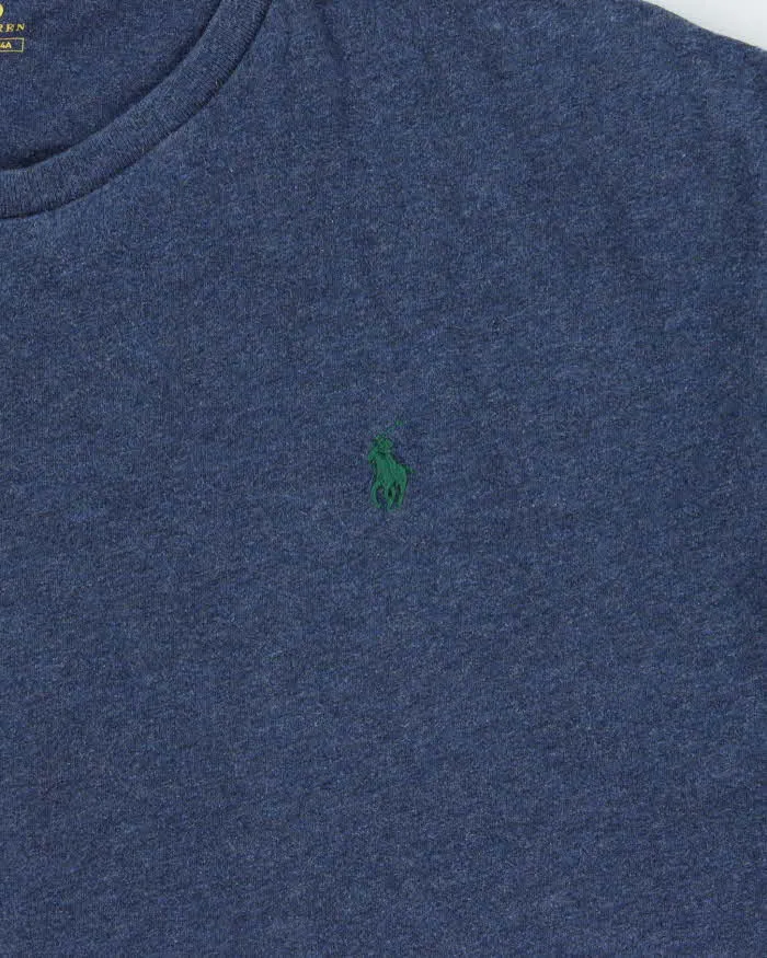 Vintage Polo Ralph Lauren Marl Blue Classic Fit Crewneck T-Shirt - XL sold by Rokit product image thumbnail 4
