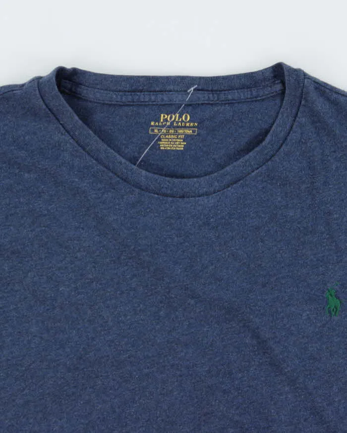 Vintage Polo Ralph Lauren Marl Blue Classic Fit Crewneck T-Shirt - XL sold by Rokit product image thumbnail 5