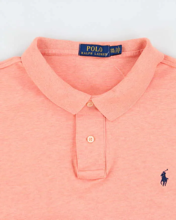 Vintage Polo Ralph Lauren Marl Salmon Pink Short Sleeve Polo Shirt - XXL sold by Rokit product image thumbnail 5