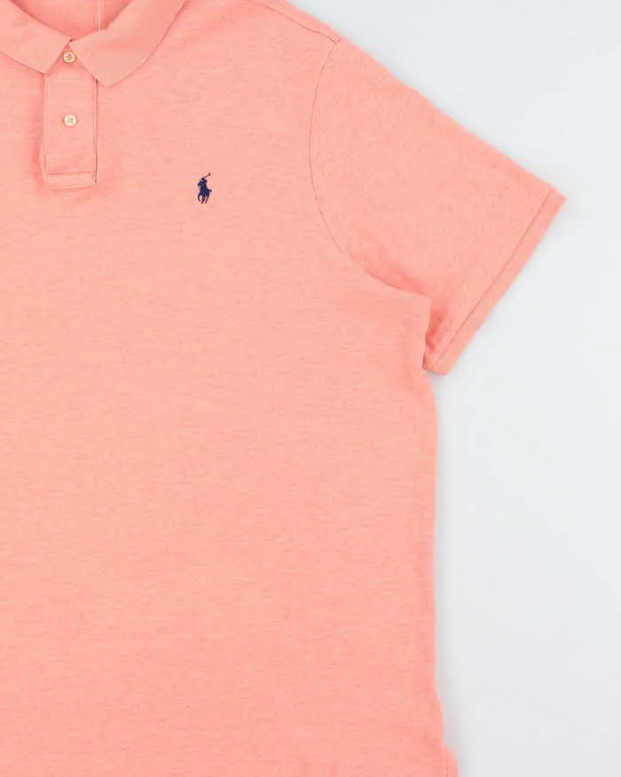 Vintage Polo Ralph Lauren Marl Salmon Pink Short Sleeve Polo Shirt - XXL sold by Rokit product image thumbnail 3