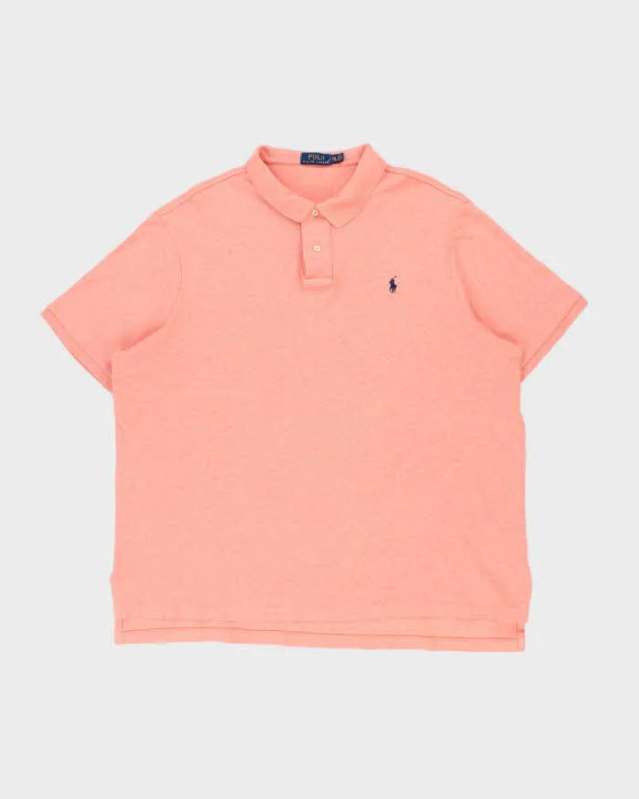 Vintage Polo Ralph Lauren Marl Salmon Pink Short Sleeve Polo Shirt - XXL sold by Rokit