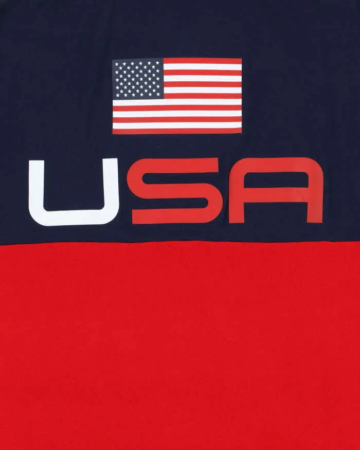 Vintage Polo Ralph Lauren Big Pony USA Flag Striped Custom Slim Short Sleeve Polo Shirt - XXL sold by Rokit product image thumbnail 4
