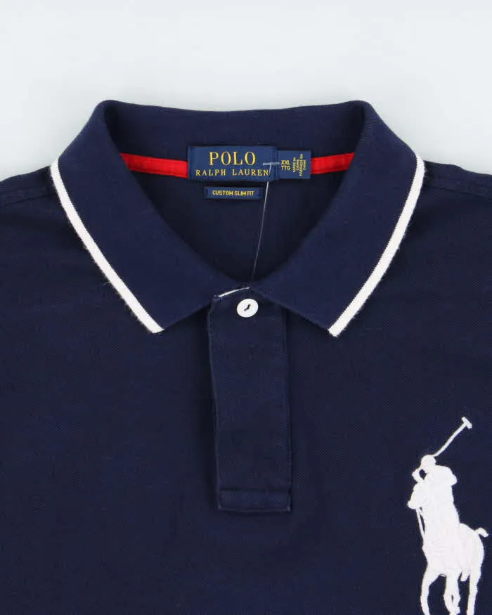 Vintage Polo Ralph Lauren Big Pony USA Flag Striped Custom Slim Short Sleeve Polo Shirt - XXL sold by Rokit product image thumbnail 5