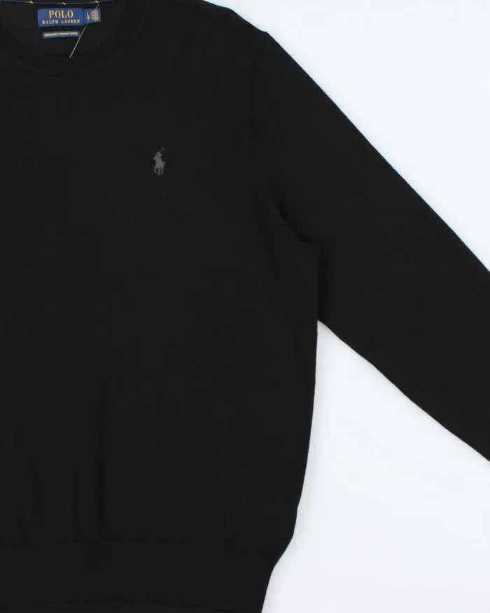 Vintage Polo Ralph Lauren Black Merino Wool Crewneck Knit Jumper - L sold by Rokit product image thumbnail 3