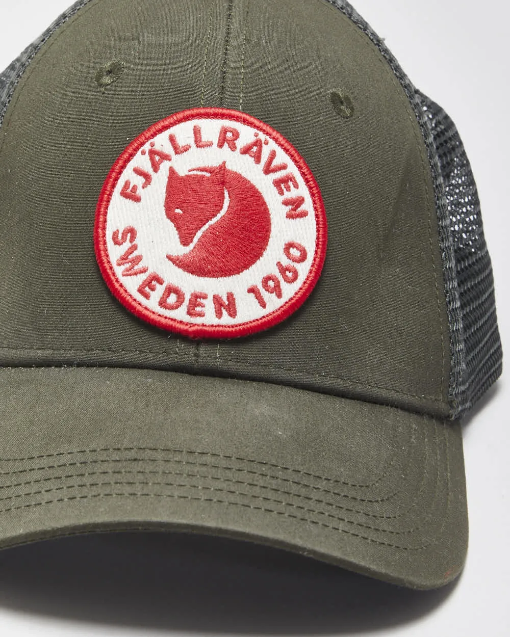 Fjallraven 1960 Logo Langtradarkeps Khaki Canvas Trucker Hat - S/M sold by Rokit product image thumbnail 3