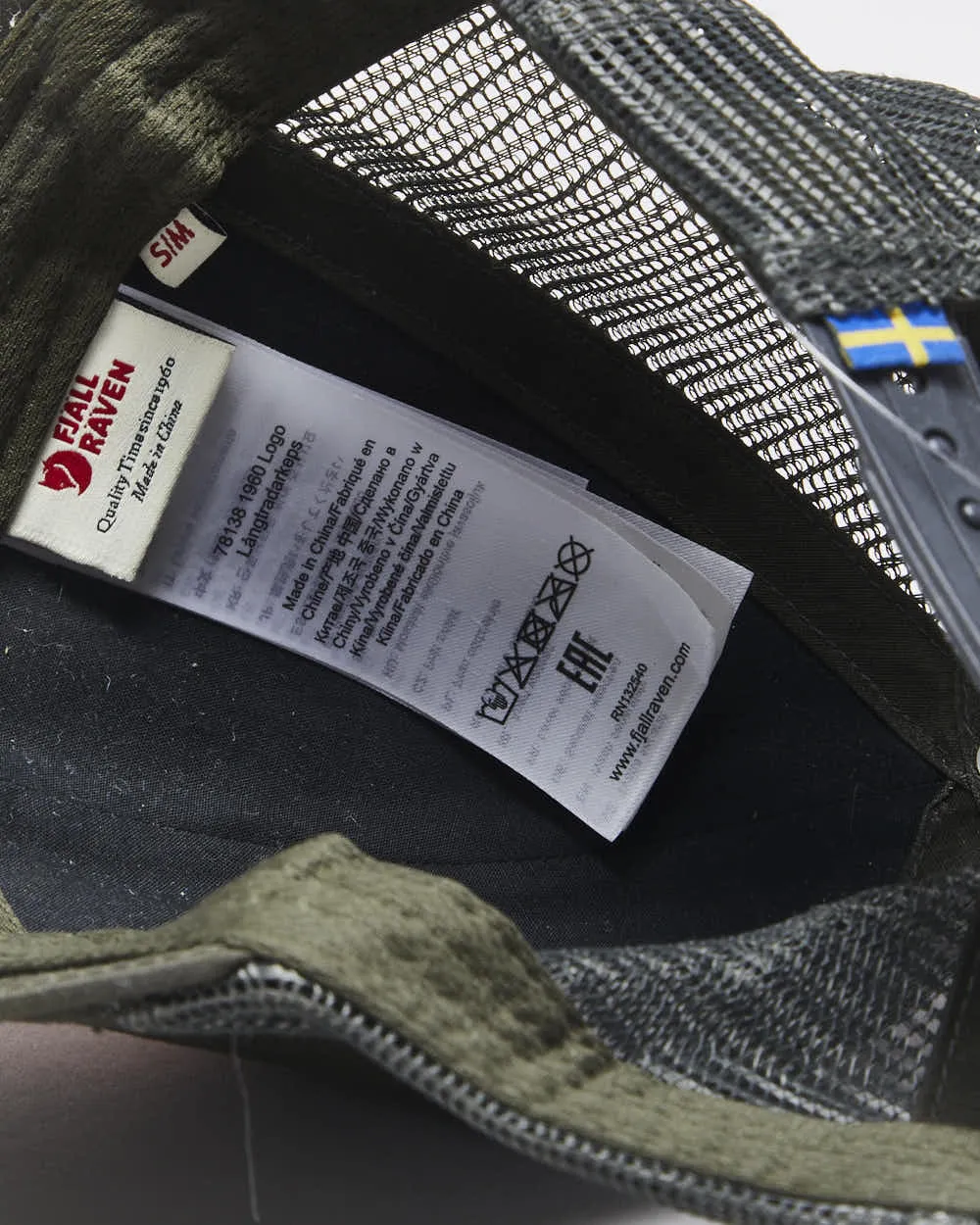 Fjallraven 1960 Logo Langtradarkeps Khaki Canvas Trucker Hat - S/M sold by Rokit product image thumbnail 4