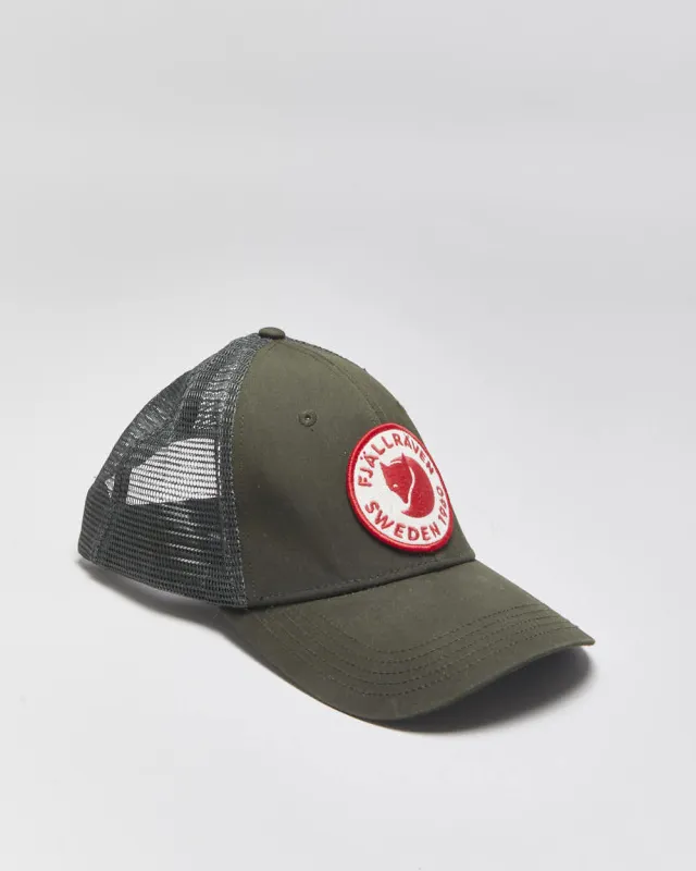 Fjallraven 1960 Logo Langtradarkeps Khaki Canvas Trucker Hat - S/M made by Fjallraven