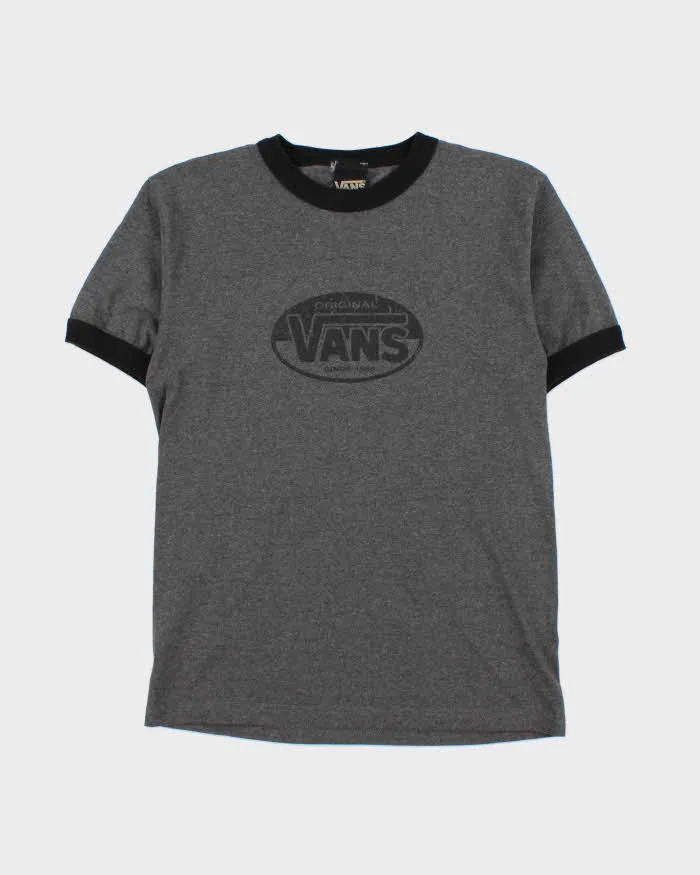 Vintage Y2K 00s Vans Skate Marl Grey Heavyweight Crewneck Ringer T-Shirt - M sold by Rokit