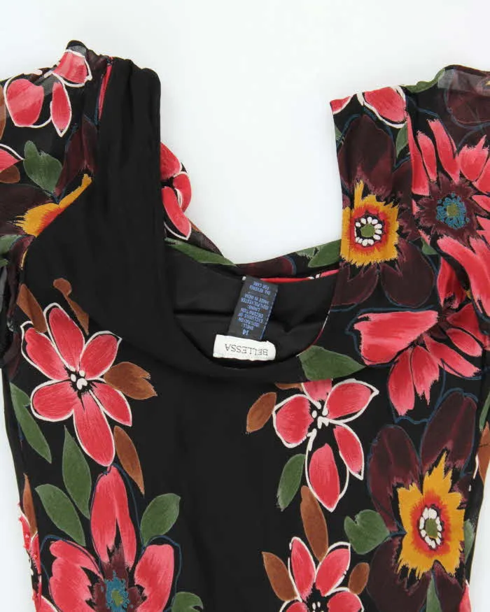 Vintage 1990s Bellessa Cowl Neck Beaded Ruffle Hem Dress - M sold by Rokit product image thumbnail 5