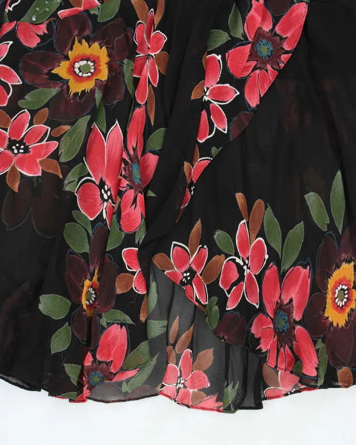 Vintage 1990s Bellessa Cowl Neck Beaded Ruffle Hem Dress - M sold by Rokit product image thumbnail 4