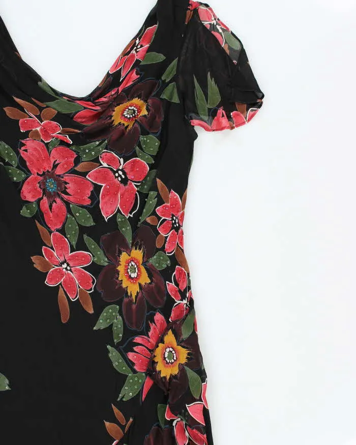 Vintage 1990s Bellessa Cowl Neck Beaded Ruffle Hem Dress - M sold by Rokit product image thumbnail 3
