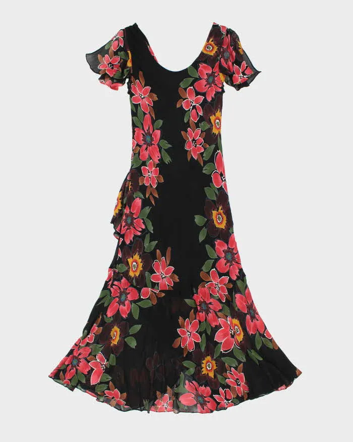 Vintage 1990s Bellessa Cowl Neck Beaded Ruffle Hem Dress - M sold by Rokit product image thumbnail 2