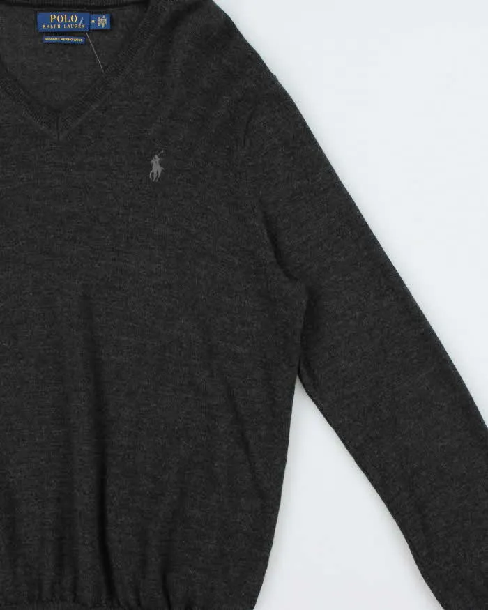 Vintage Polo Ralph Lauren Marl Grey Merino Wool V-Neck Knit Jumper - M sold by Rokit product image thumbnail 3