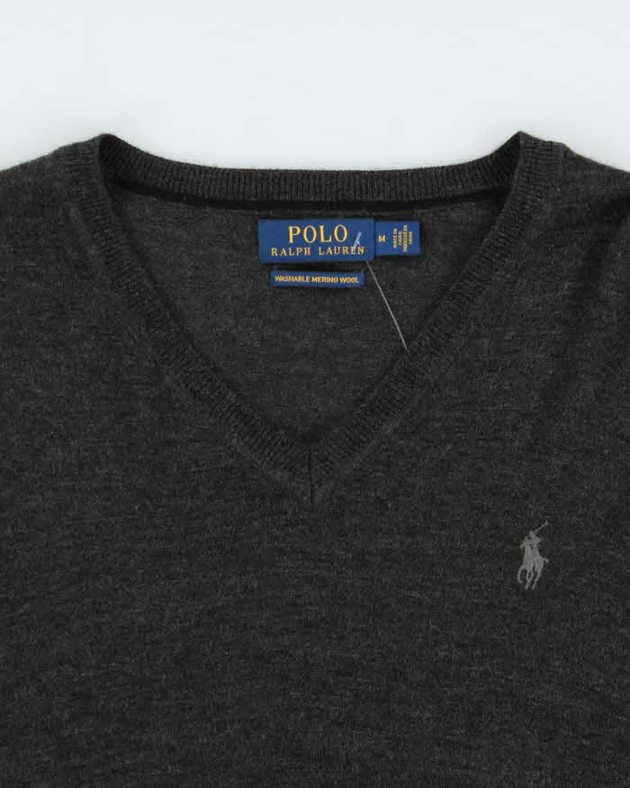 Vintage Polo Ralph Lauren Marl Grey Merino Wool V-Neck Knit Jumper - M sold by Rokit product image thumbnail 5