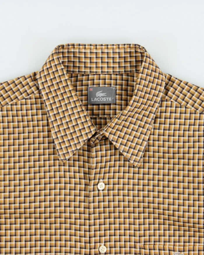 Vintage Y2K 00s Lacoste Silver Croc Geometric Check Long Sleeve Shirt - L sold by Rokit product image thumbnail 5