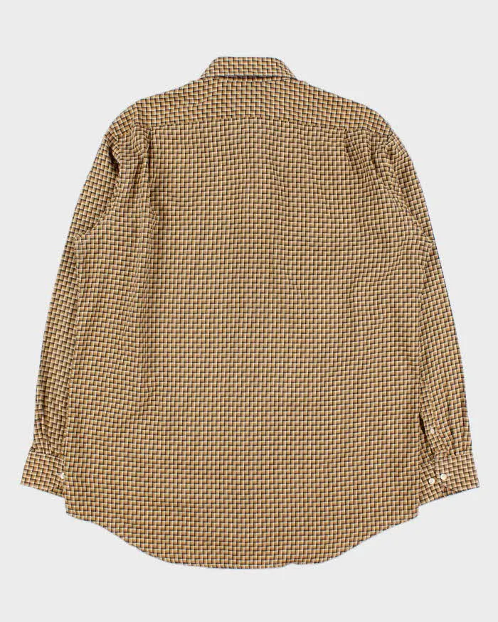 Vintage Y2K 00s Lacoste Silver Croc Geometric Check Long Sleeve Shirt - L sold by Rokit product image thumbnail 2