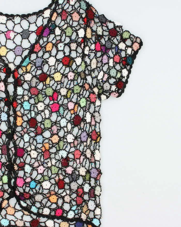 Vintage Y2k 2000s Crochet Multi-coloured Beaded Cardigan - M sold by Rokit product image thumbnail 3