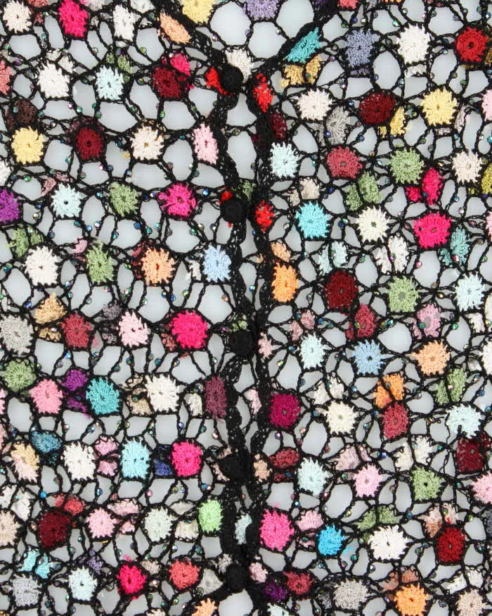 Vintage Y2k 2000s Crochet Multi-coloured Beaded Cardigan - M sold by Rokit product image thumbnail 4
