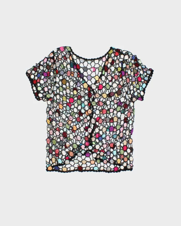 Vintage Y2k 2000s Crochet Multi-coloured Beaded Cardigan - M sold by Rokit product image thumbnail 2