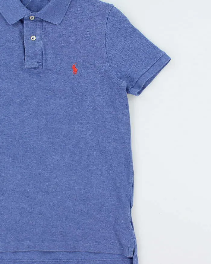 Vintage Polo Ralph Lauren Marl Blue Classic Custom Slim Fit Short Sleeve Polo Shirt - S sold by Rokit product image thumbnail 3