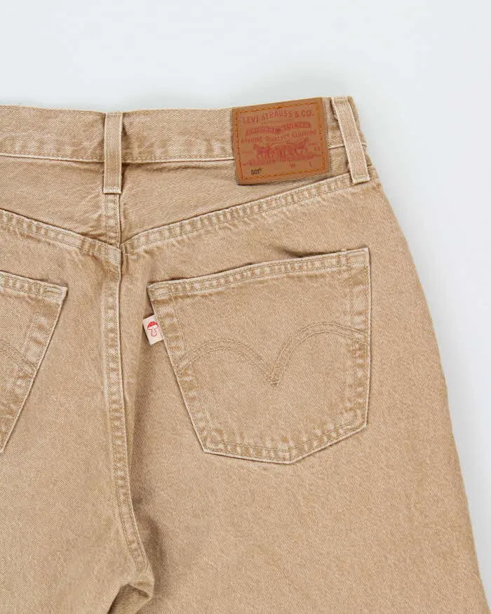 Levi's Premium 501 'Fresh Mushroom Tab' Straight Leg Tan Denim Jeans - W28 L30 sold by Rokit product image thumbnail 4