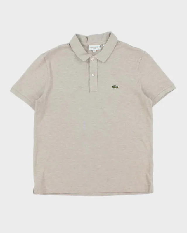 Vintage Lacoste Marl Beige Classic Croc Slim Fit Short Sleeve Polo Shirt - XL made by Lacoste