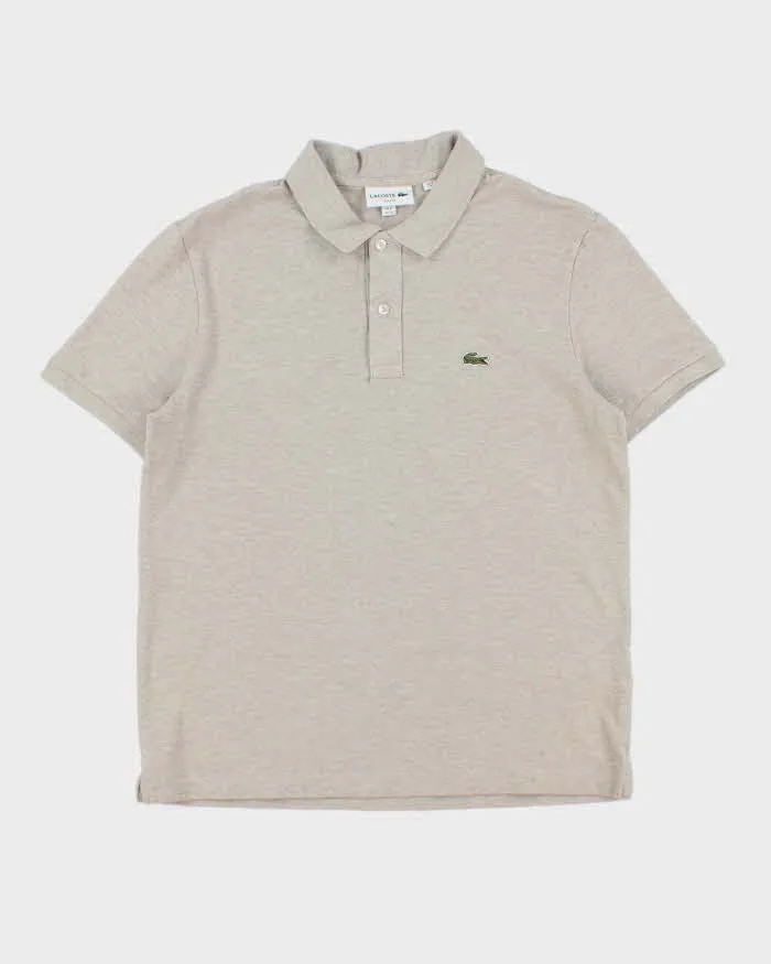 Vintage Lacoste Marl Beige Classic Croc Slim Fit Short Sleeve Polo Shirt - XL sold by Rokit