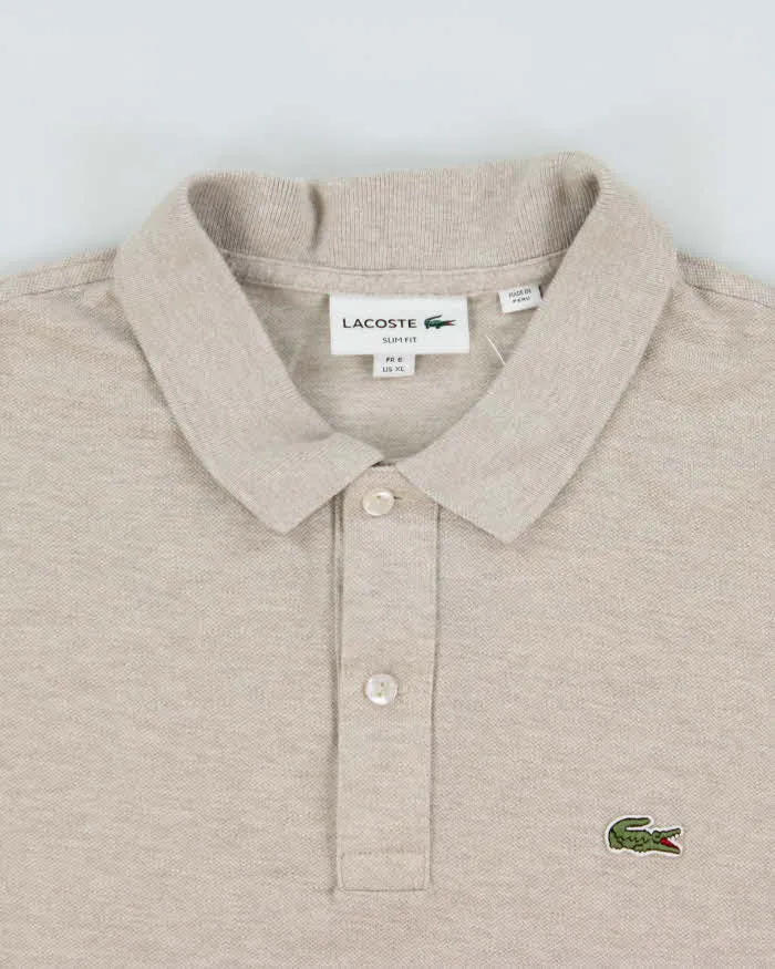 Vintage Lacoste Marl Beige Classic Croc Slim Fit Short Sleeve Polo Shirt - XL sold by Rokit product image thumbnail 5