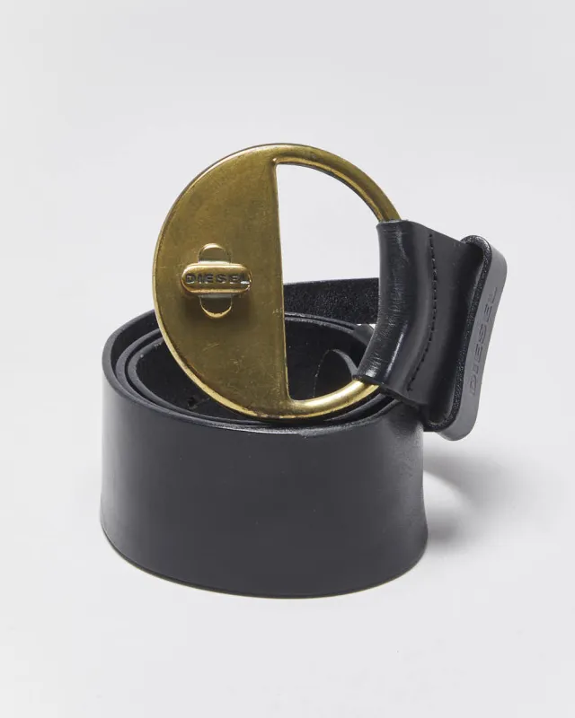 Vintage Y2k 2000s Diesel Chunky Leather Round Buckle Belt W30-W34 made by Diesel