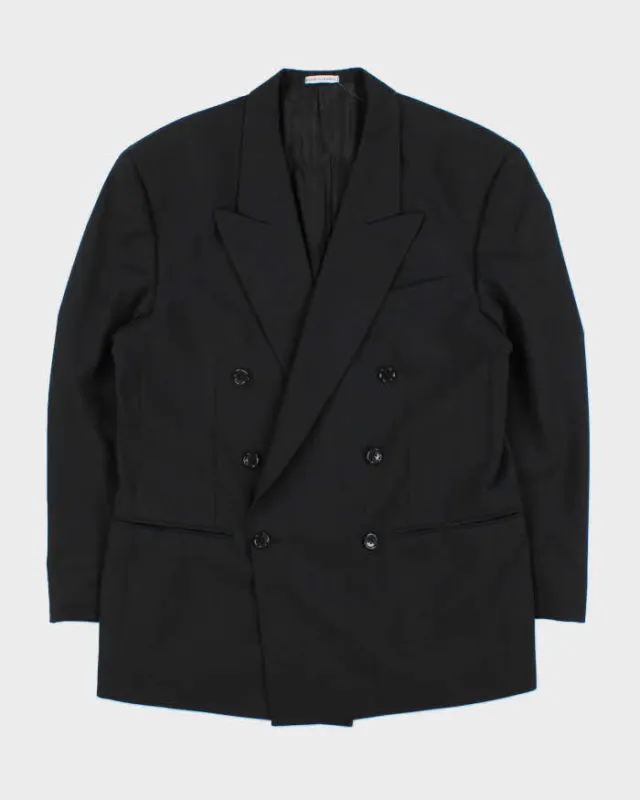 Vintage 1990s Yves Saint Laurent Wool Pinstripe Made In Canada Double Breasted Blazer - L made by Yves Saint Laurent