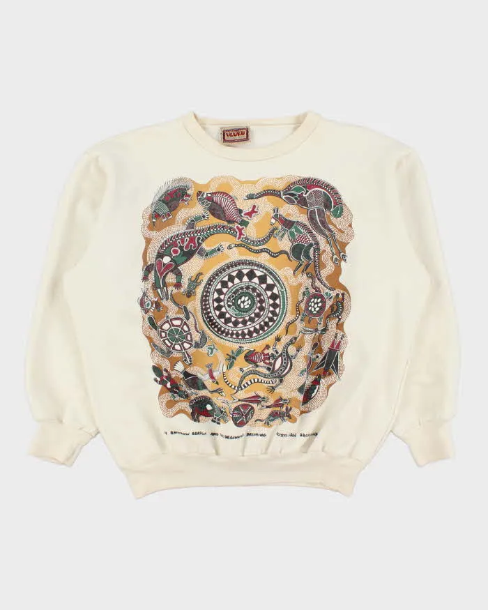 Vintage 1990s Uluku Aboriginal Art Boxy Crewneck Sweatshirt - M sold by Rokit