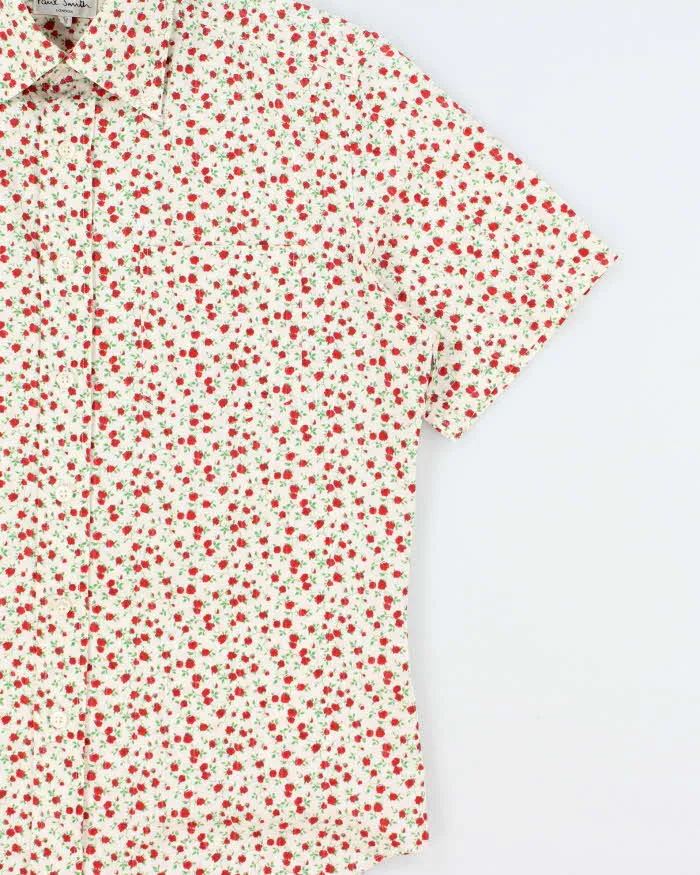 Vintage Y2K 00s Paul Smith Striped Rose Print Short Sleeve Shirt - M sold by Rokit product image thumbnail 3