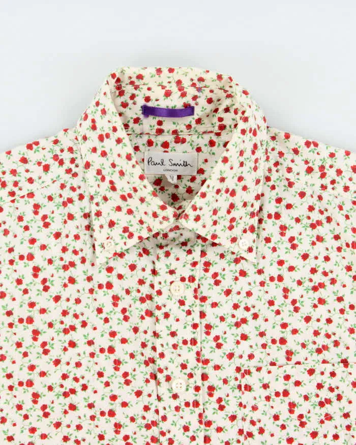 Vintage Y2K 00s Paul Smith Striped Rose Print Short Sleeve Shirt - M sold by Rokit product image thumbnail 5