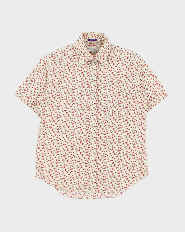 Vintage Y2K 00s Paul Smith Striped Rose Print Short Sleeve Shirt - M made by Paul Smith